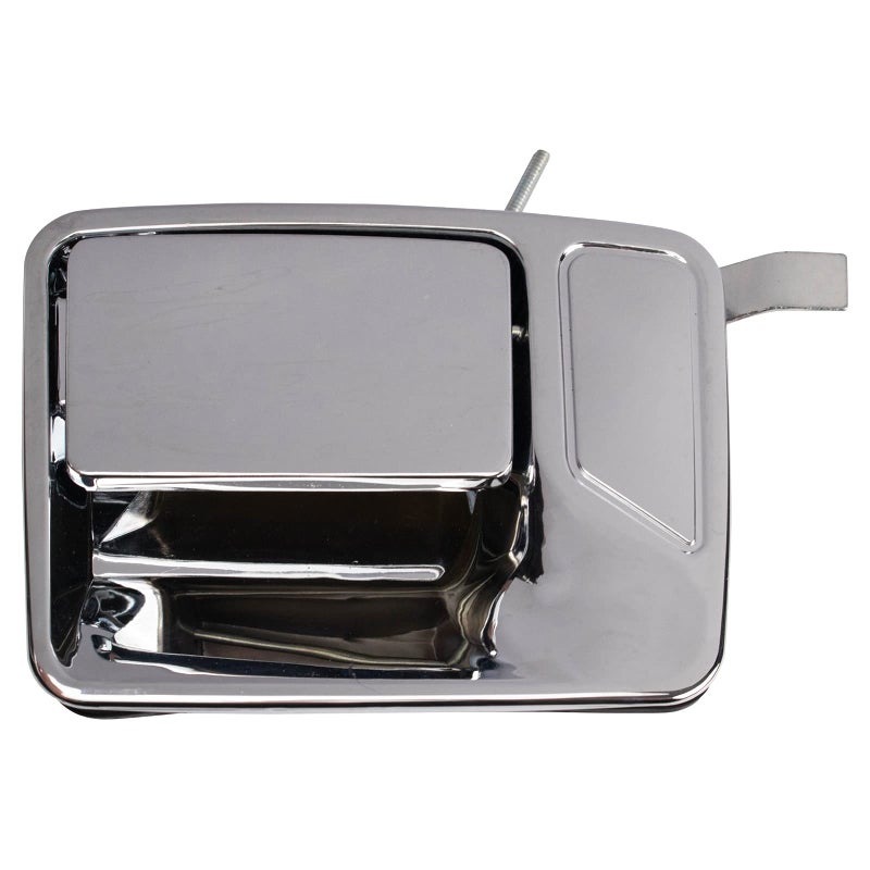 TRQ Metal Reinforced Rear Left Exterior Door Handle Chrome, Plastic & Steel Compatible with Ford Excursion 2000-2005, F-250 F-350 Super Duty 1999-2016, F-450 Super Duty 2008-2016 - Image 1